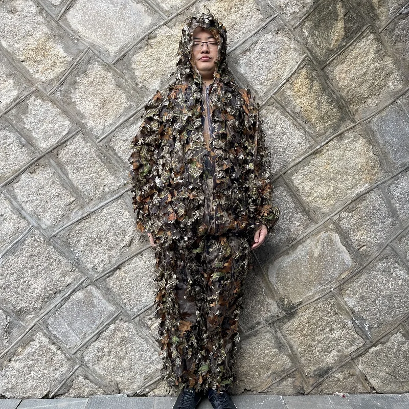 3D Leaf Gillette suit set, outdoor camouflage tactical camouflage gear, camouflage suit hunting clothing Gillette suit