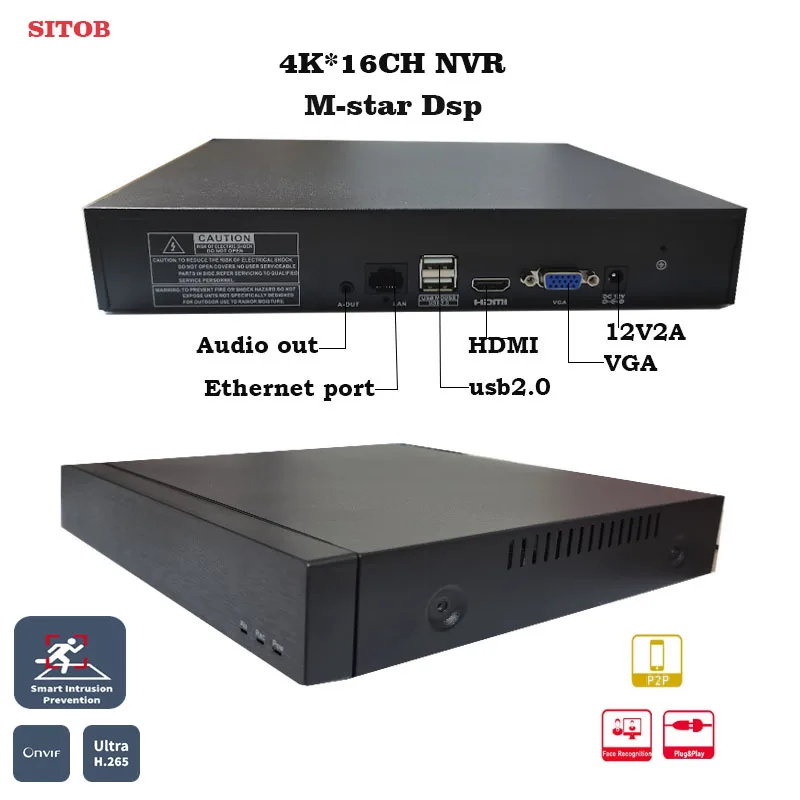 UNV oem brand 16CH 4K 8MP NVR 1SATA Max 10TB HDD Network Video Recorder For IP Camera App mobile CMS monitor compatible uniview