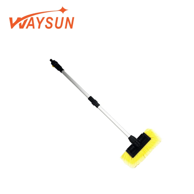 Telescopic Handle Soft Bristle Car Wash Brush Water Flow Switch Car Wash Cleaning Broom