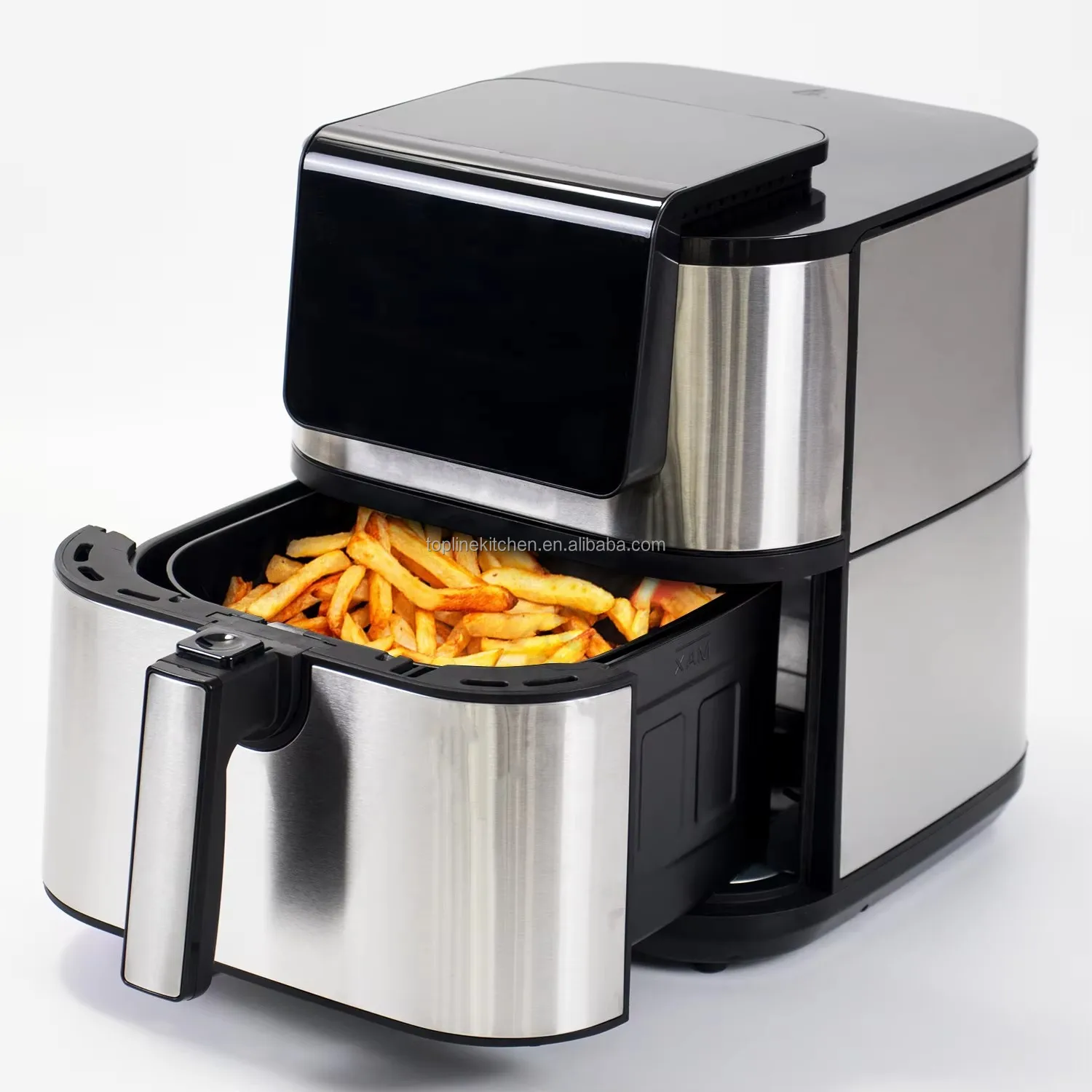 2 two heating element top and bottom dual heater digital air fryer 7L 8L 9L 10L smart double heating air fryer stainless steel