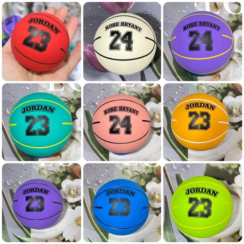 Wholesale 60mm Customized Brand Logo High Bouncing Natural Rubber Basketball Toy Jumping Ball
