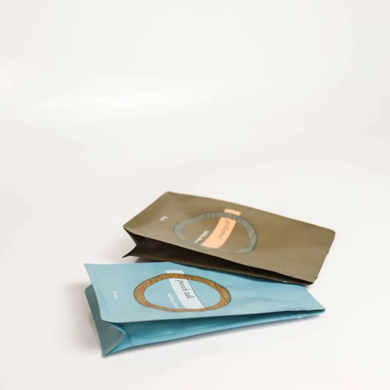 Reusable Customized Digital Print Matte Eight Side Seal Flat Bottom Food Coffee Bean Bag