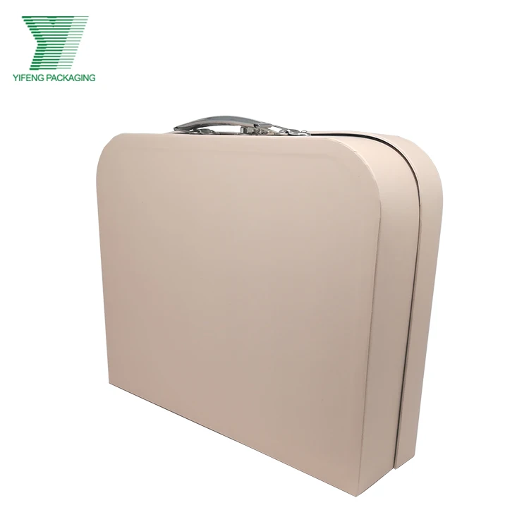 Luxury fancy paperboard home storage suitcase wedding gift packing suitcase child toy cardboard paper suitcase