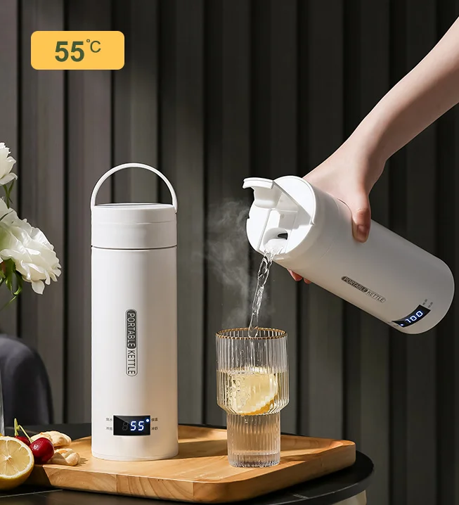 Kingze Modern Coffee and Tea Water Boiler Stainless Steel Vacuum Flask Smart Water Bottle Portable Electric Kettle