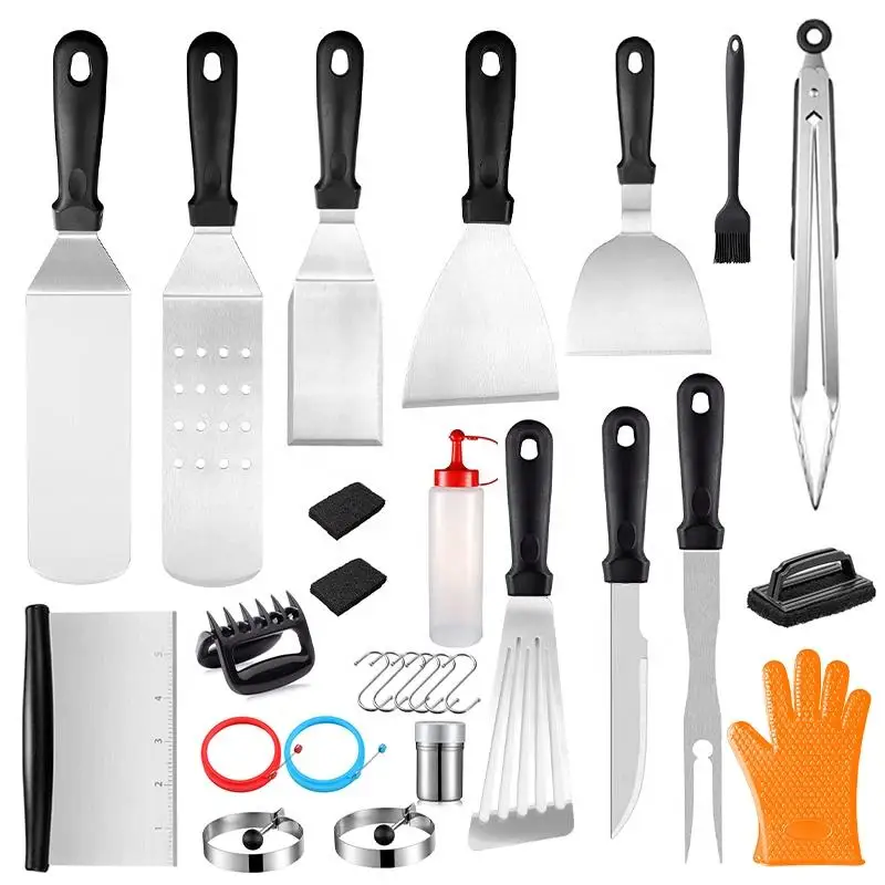 Outdoor Camping Equipment Stainless Steel Barbecue Tools Set Western Food Tools