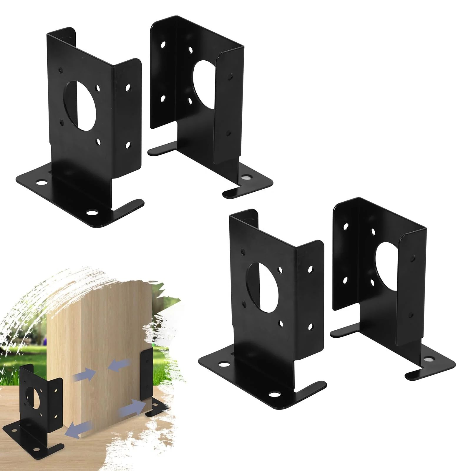 Outdoor Pergola Kit Metal Woodwork Stand Kit Post Bracket Wood Beams Iron 4*4 Connector Fence Pergola Bracket