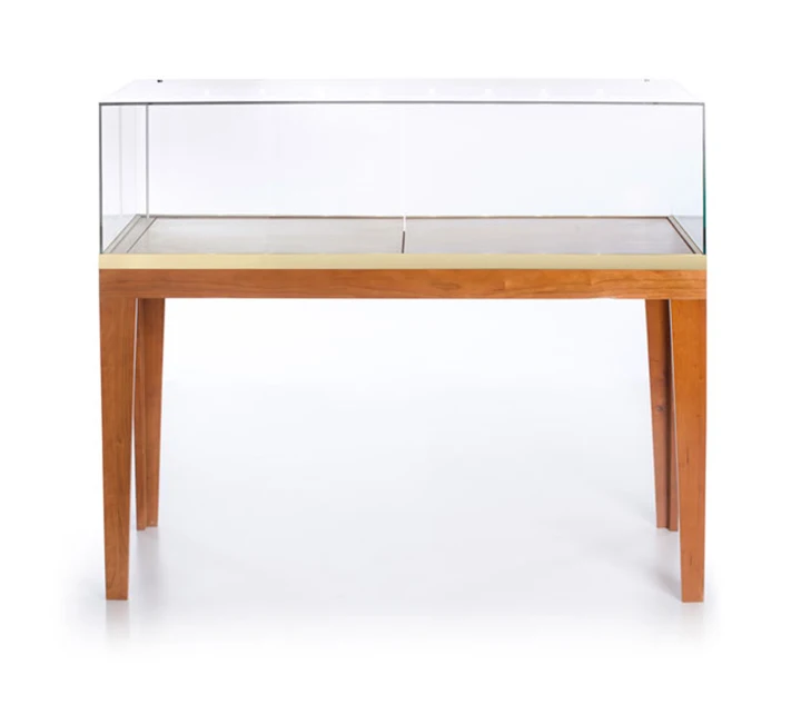 Бесплатная профессиональная витрина для ювелирных изделий из цельной древесины с 3D эффектом розничного магазина