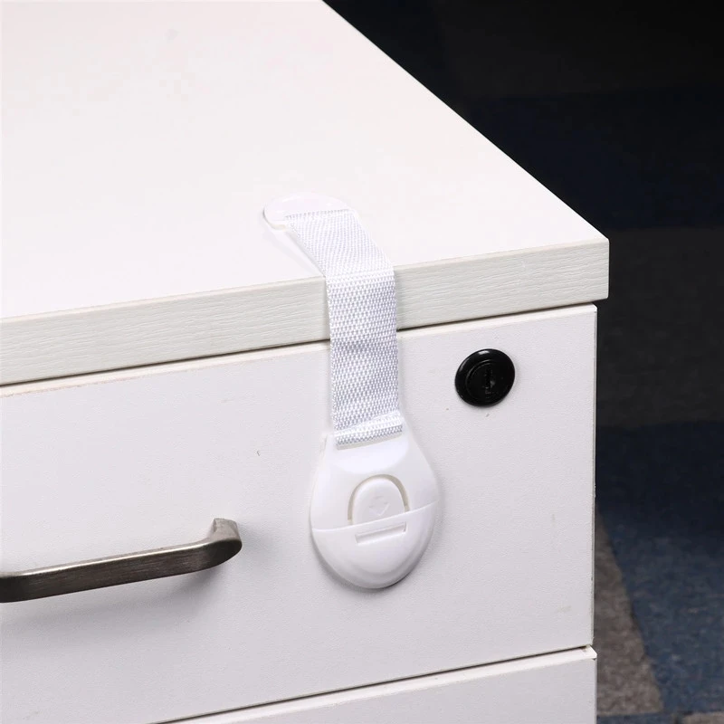  Drawer Door Cabinet Cupboard Toilet Safety Locks Baby Kids Care Plastic Straps Infant