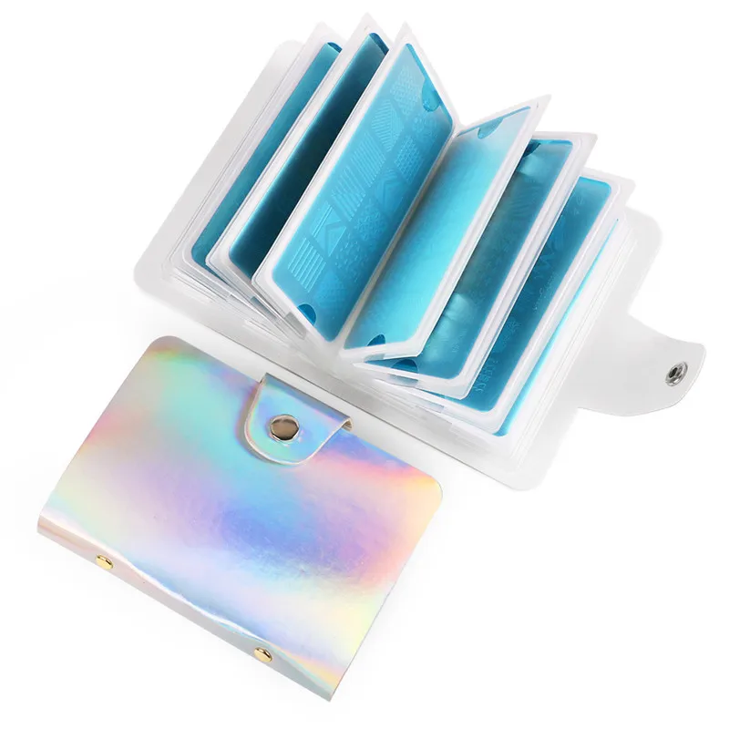 Factory selling Laser snake pattern nail art stamping plate bag 4 design plate bag