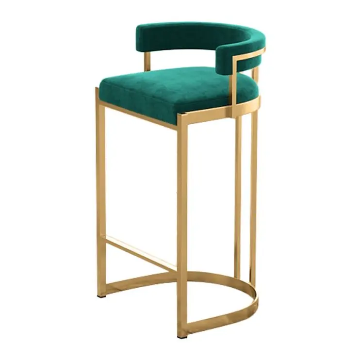 Modern Luxury Stainless Steel High Foot Stool Counter Chair For Hotel Cafe Home Black Bar Chairs
