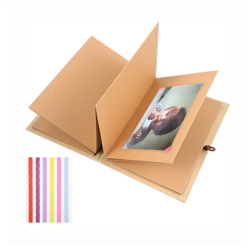 Custom Organ Folding Writable Album Book Kraft Paper Photo Albums Gifts for Memories