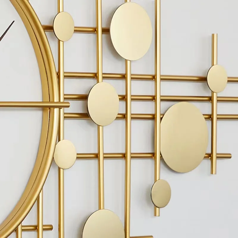 145*65cm Big decor wall art clocks light luxury modern creative decorative large gold metal wall clock