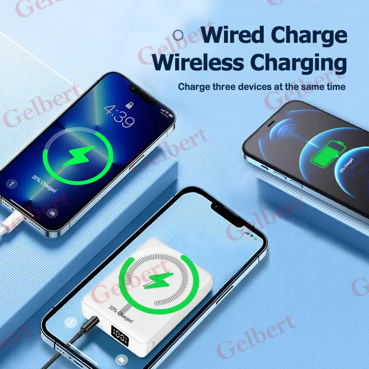 2022 New Magnetic Wireless Charger Power Bank 10000mAh With 15W PD20W Fast Charging External Battery For iPad iPhone 13 12 11