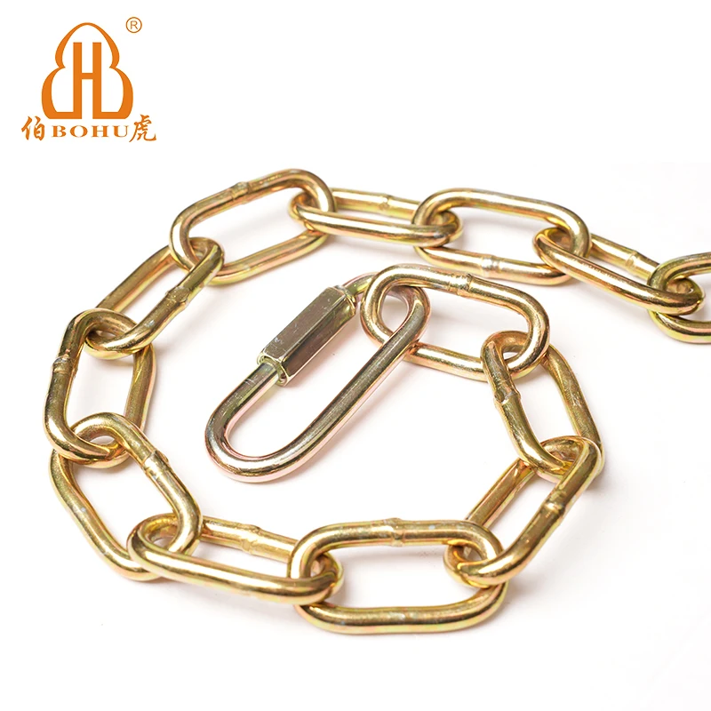 BOHU Zinc Galvanized Metal Welded Marine Grade Lifting Long Short Steel Link Chain
