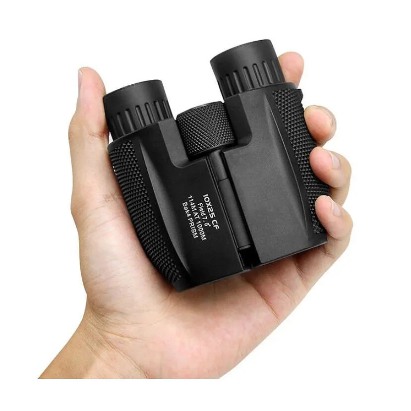 Binoculars 10X25 BAK4 Prism High Powered Zoom Binoculars Portable Hunting Telescope Pocket Scope For Sports