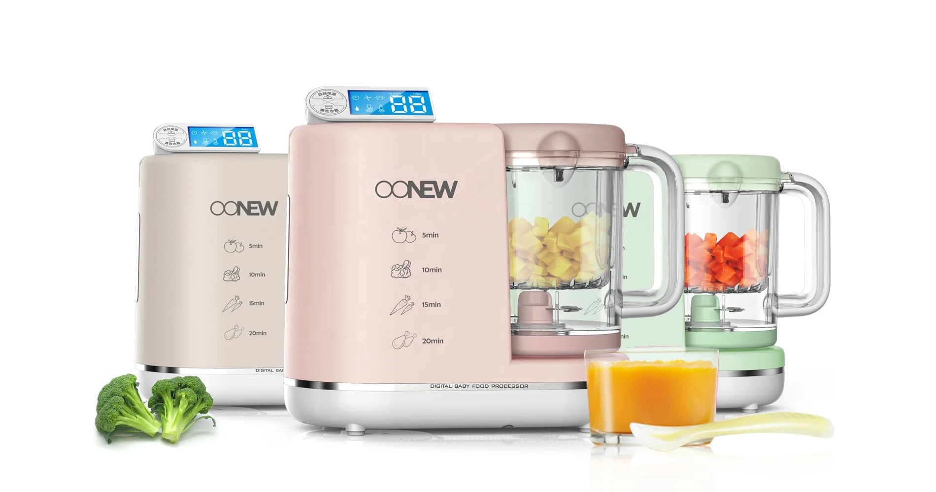 2021 Italian Style Smart Baby Food Maker/Baby Food Processor/Blender/Steamer with Touch Panel