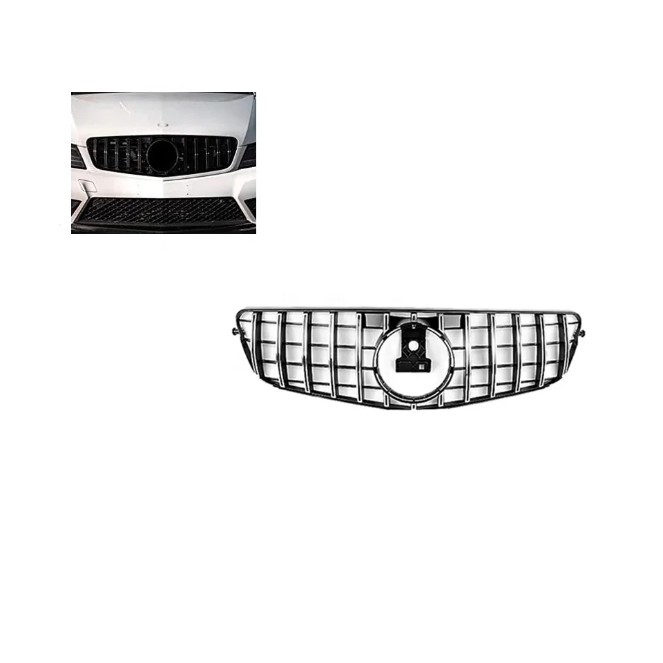 GT style Grille For Mercedes-Benz C Class W204 C200 C230 C300 C350 2008-2014 Silver and Black