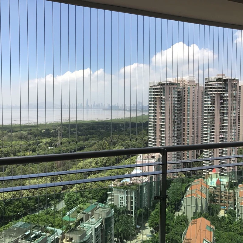 Balcony window invisible grill anti-theft net protective net safety 304/316 pvc coated stainless steel wire rope