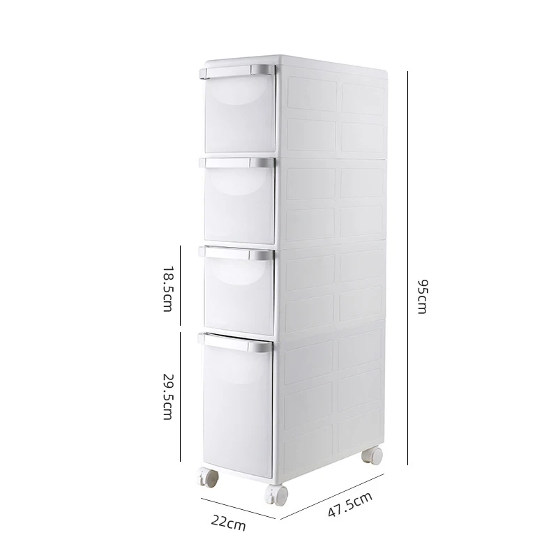 Clamping storage cabinet Drawer-style Clamping cabinet plastic toilet ultra-narrow kitchen storage gap sandwich rack