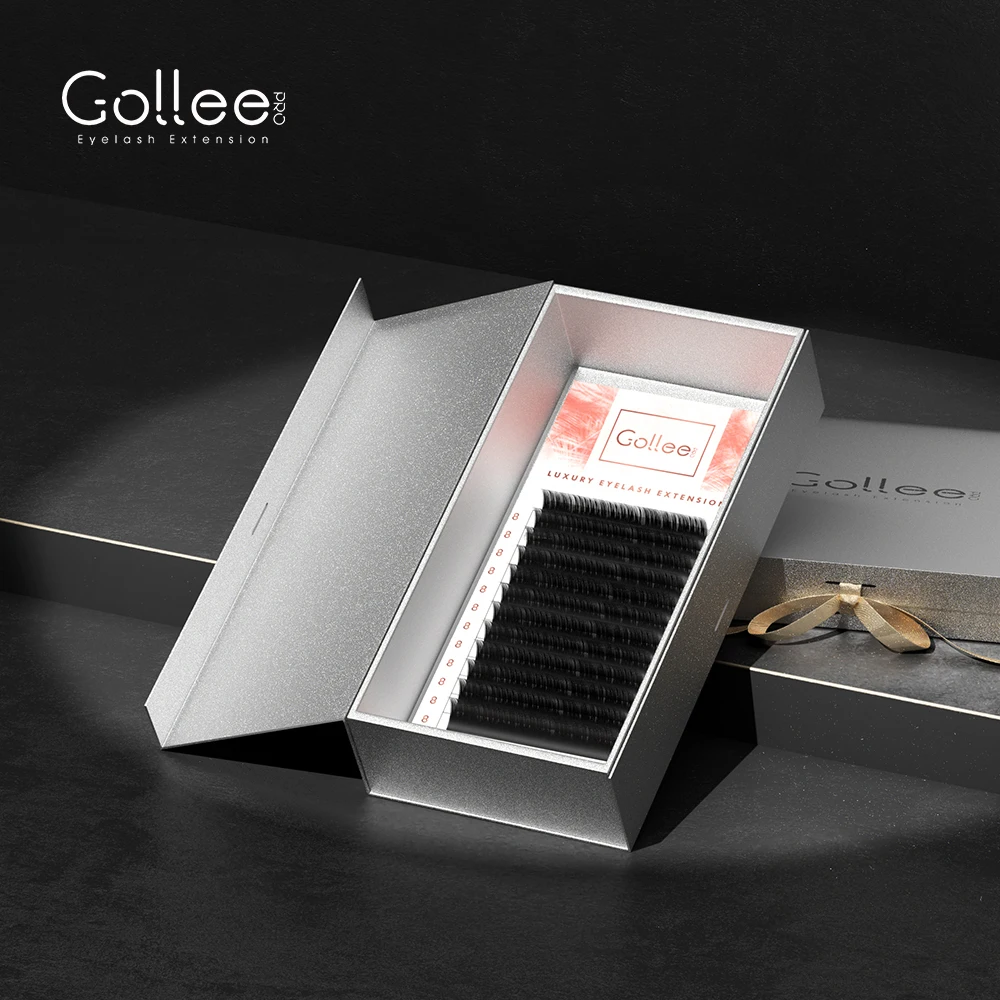 Готовые блестящие шипы для наращивания ресниц Gollee из норкового кашемира