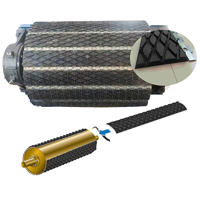Conveyor repair maintenance Pulley Lagging Rubber sheet Slide-Lag Lagging