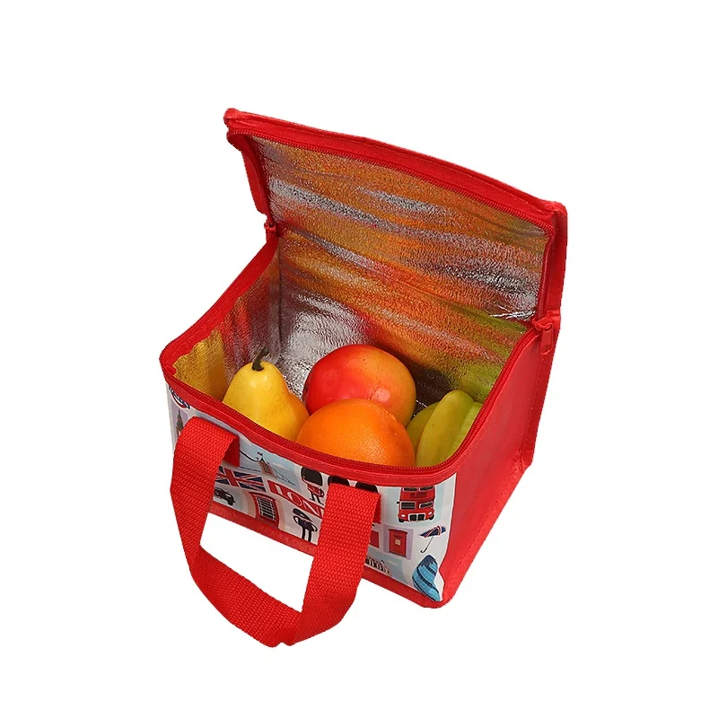 Customizable Logo and Packaging Waterproof Non-Woven Meat Delivery Lunch Cooler Bag Insulated Thermal Cartoon Style