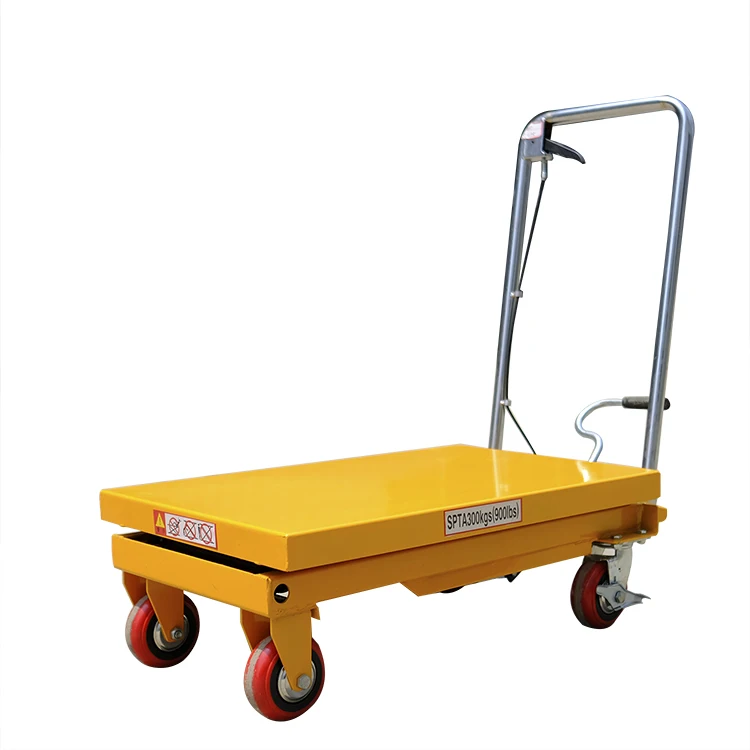 High quality China light duty hydraulic lift table trolley cart hydraulic hand lift trolley
