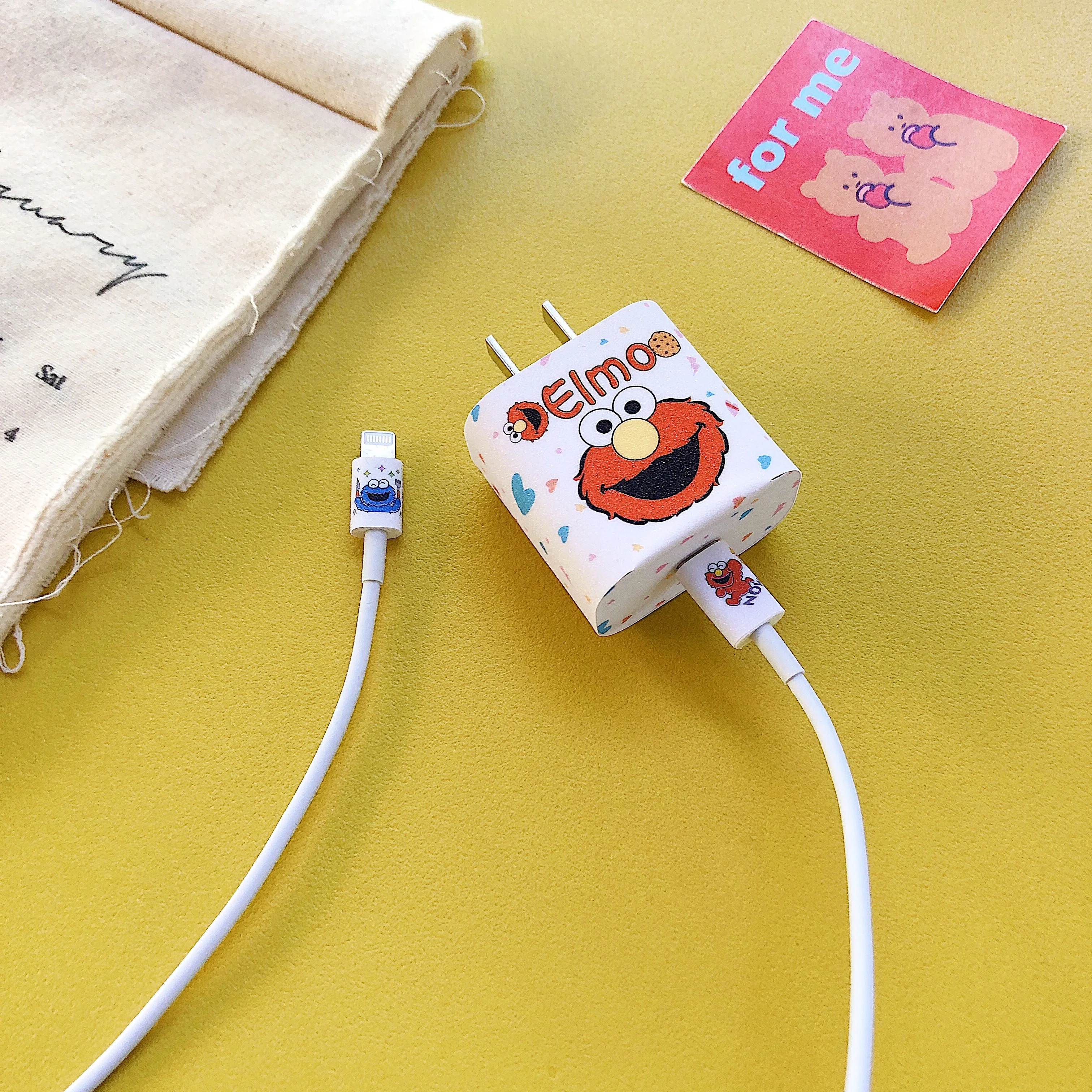
Type c 18W charger cute cartoon skin vinyl sticker for apple 