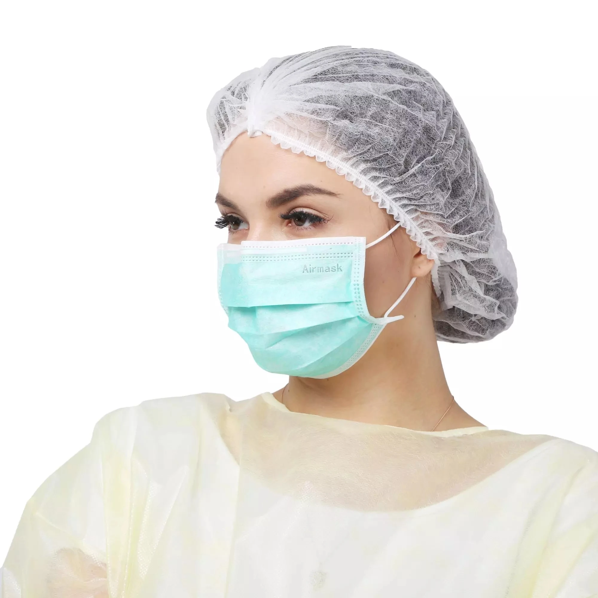 Wholesale high quality face mask Blue earplugs non-woven 3-layer surgical disposable face mask