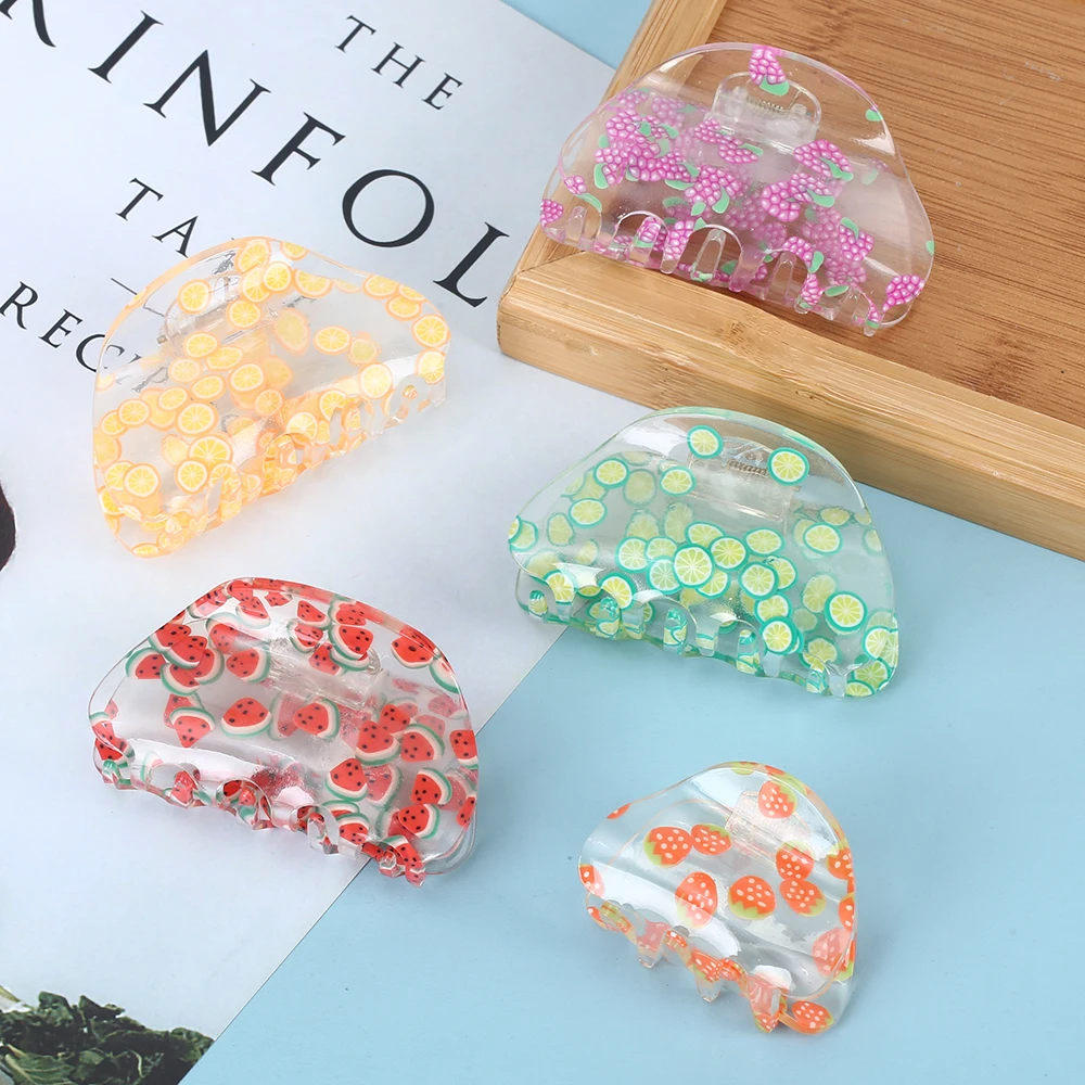 fashion semi-circle hair clip acetic acid c wind Half Round Hair Clip Wholesale Acetic Acid Hair Claw