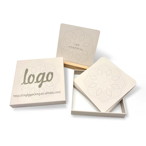 Custom Printed Adult Friend Self love Positive Daily Card Inspirational Mental Health Affirmation Card with Wooden Desk Stand