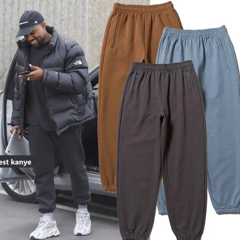 100% Cotton Vintage Heavy Weight Sweat Pants Winter Plain French Terry Custom Sweatpants Digital Printing Picture Knitted Loose