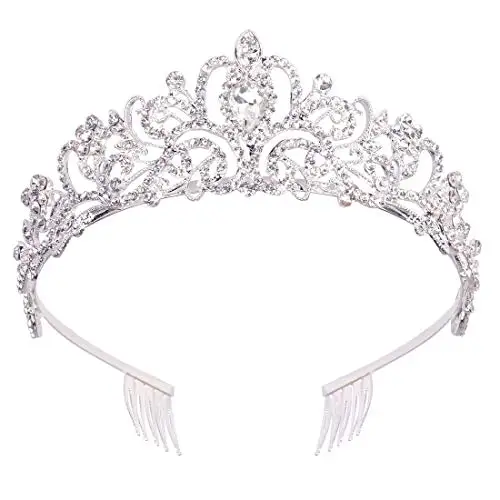 New Baroque Alloy Rhinestone Encrusted Hair Accessories Tiara Crown Wedding Banquet Birthday Party Bridal Headwear Hair Jewelry