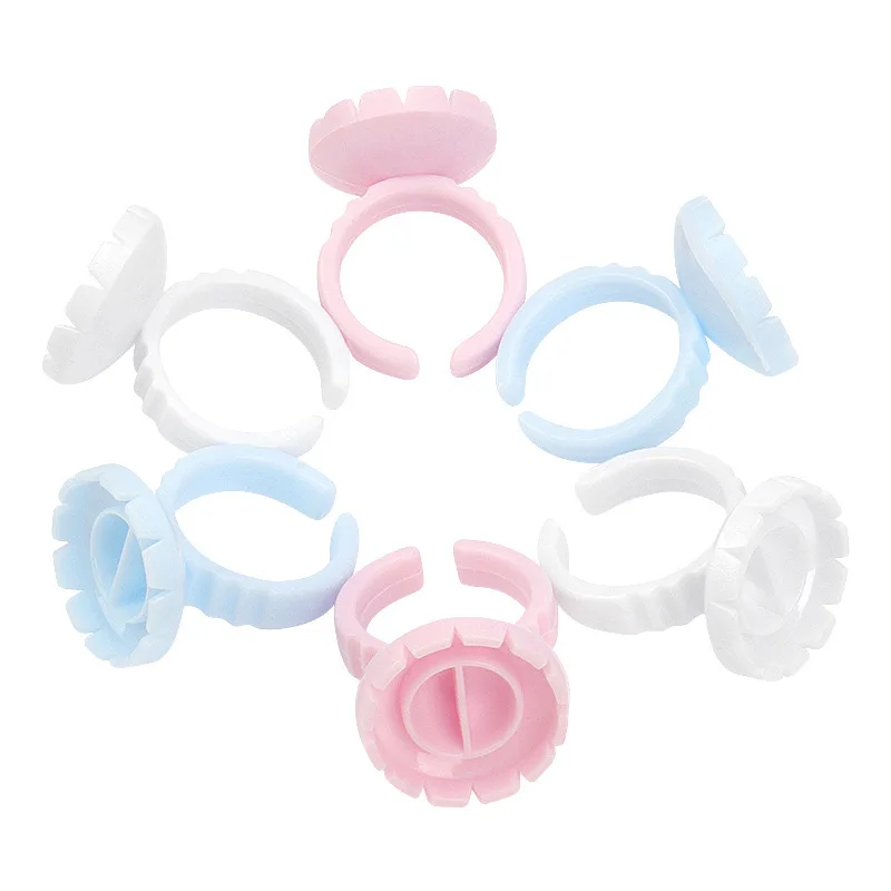 100 Pcs/Pack Wholesale Price Grafting False Eyelash Glue Fan Cup Rings Holder Eyelash Extension Tools Lash Supplies
