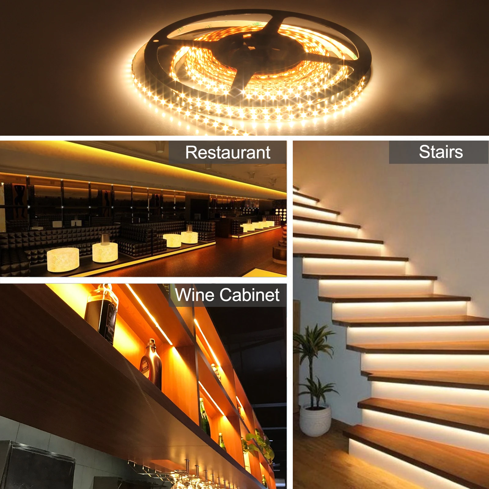 factory price 12v 24v 2835 Smd Led Strip Light 2835 5m roll 120 leds CI80 led strips with10mm PCB board