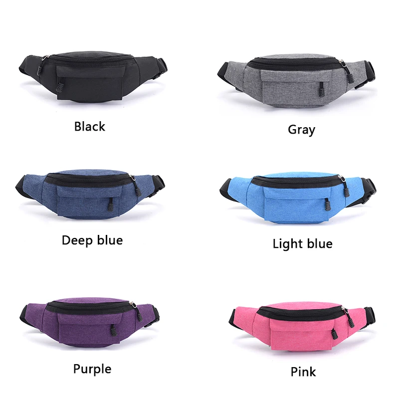 Fashion high quality cheap durable multi-color women men running belt waist bag custom fanny pack
