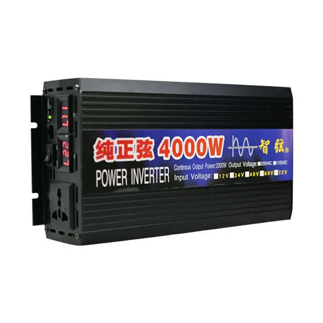 Pure Sine Wave Inverter 12V 24V 220V 4000W Voltage transformer Power Inverter DC 12V to AC 220V 230V 240V Converter LED Display