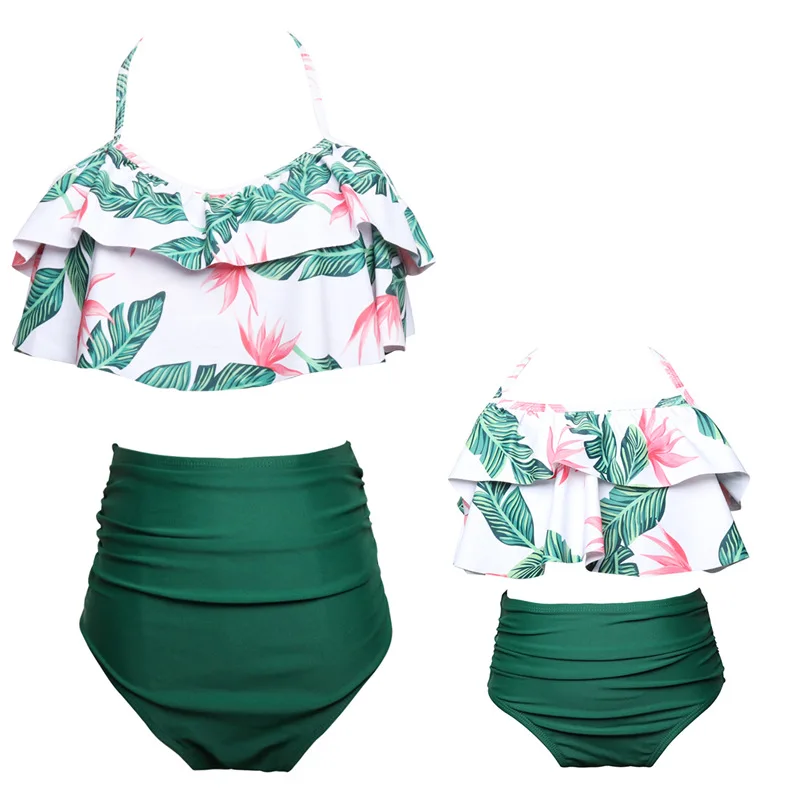 Baby Girls Bikini Swimsuit Set Family Matching Mother Girl Swimwear Baithing Suit