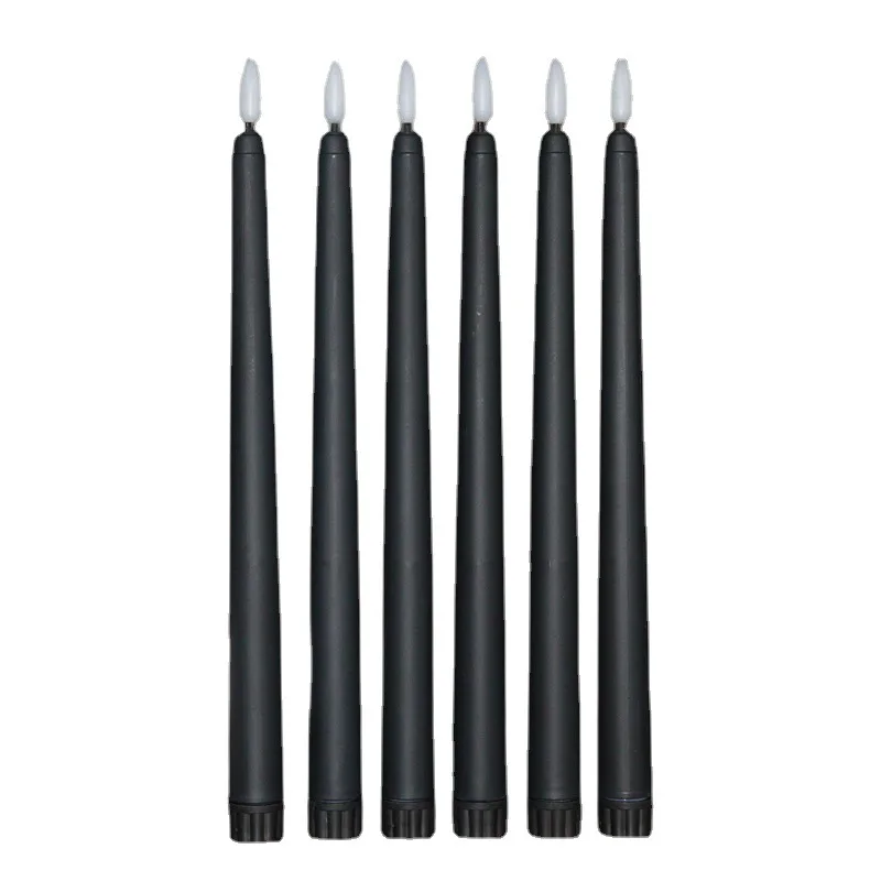 Electronic Flameless Taper Candles Plastic Long White LED Candle Sticks For Holiday Decoration
