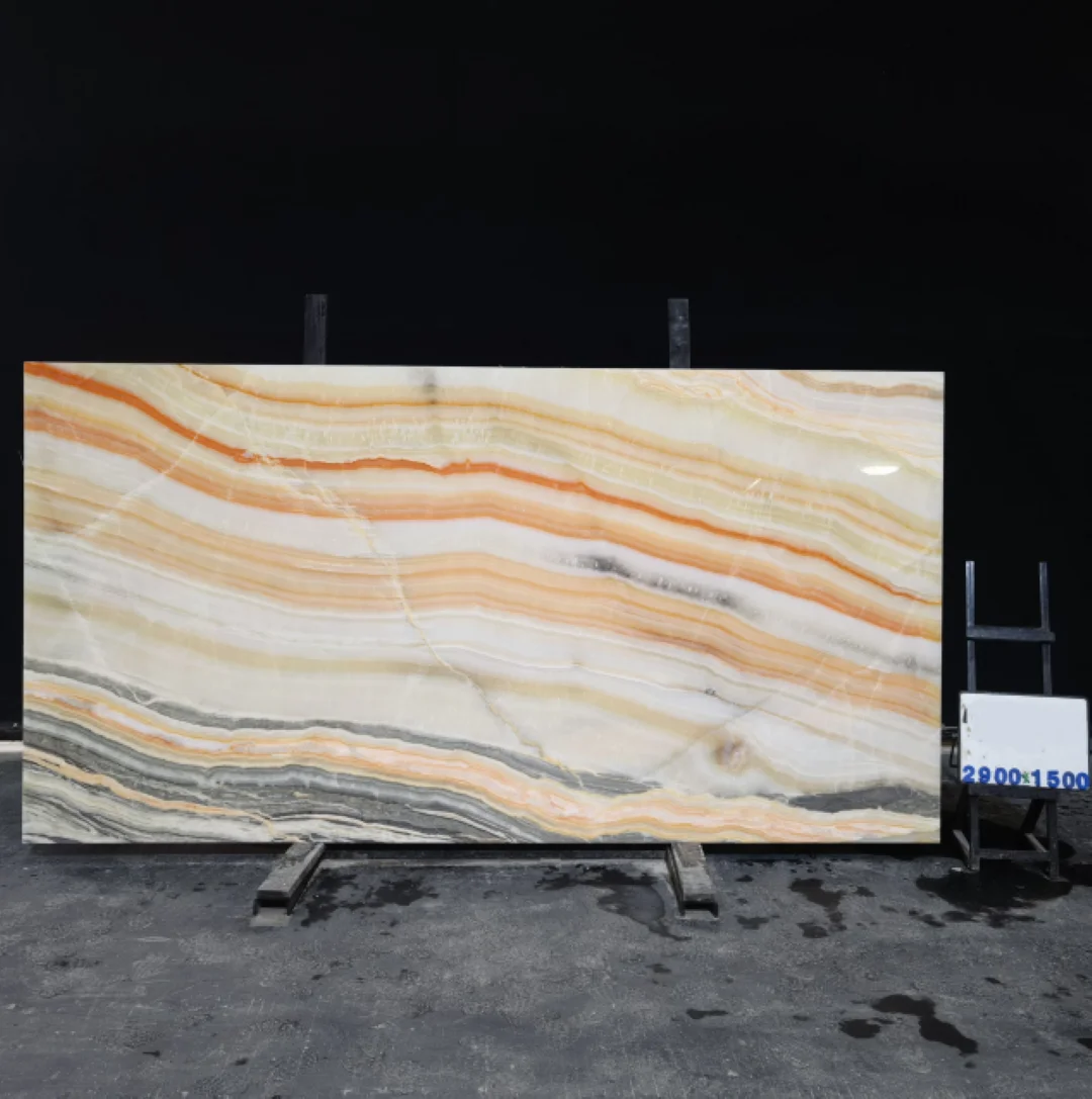 Hot Sales Natural Stone Luxury Rainbow Onyx Marble Slab For Wall Decoration