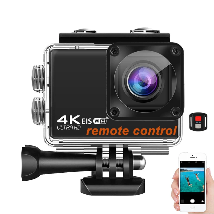 TOPU.Y Sport EIS Camera 30M Waterproof Action Camera 4K 60fps Touch Dual Screen 20MP HD Wifi Action Camera with Remote Control