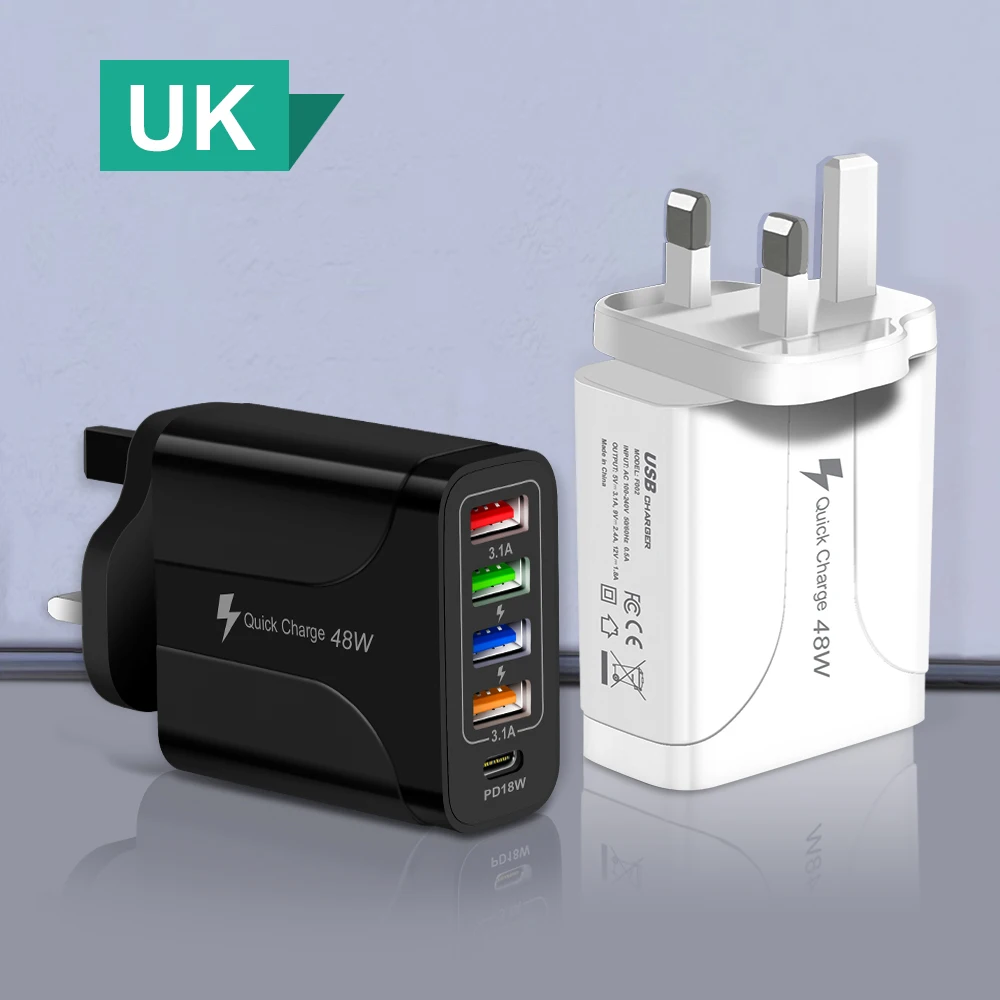 High speed multi port 5 Usb 5.1A US UK EU plug  Usb wall charger adapter travel charger for cellphone charger