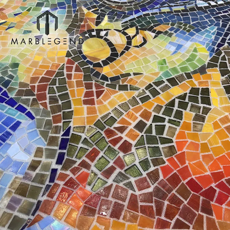 custom home decoration mosaic wall hanging ideas glass mosaic wall flamingo art picture design for living room