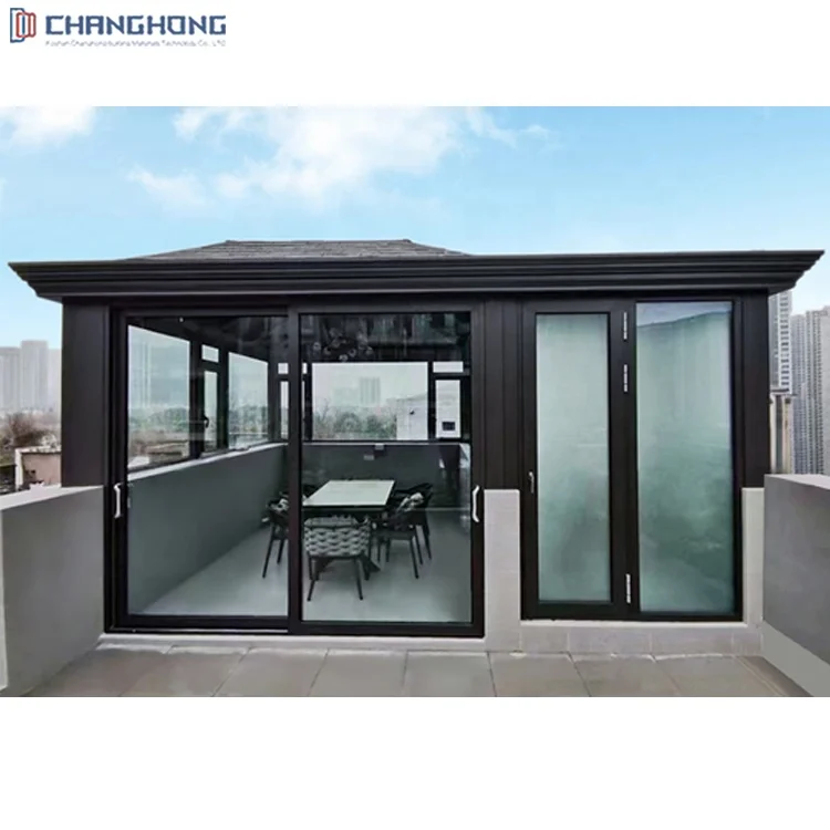 Customized Glass Garden House Tempered Glass Aluminium Sunroom Hurricane Impact Garden House