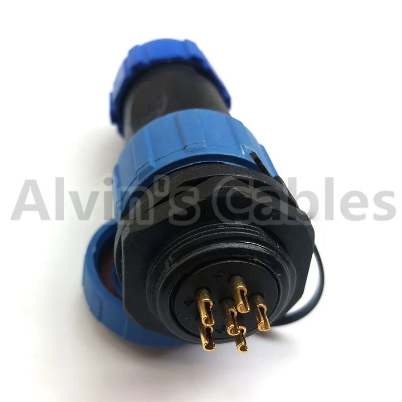 SP2110 SY2112 6 pin Cable Coupling Plastic Plug IP68 Waterproof Aviation female plug and male socket connector