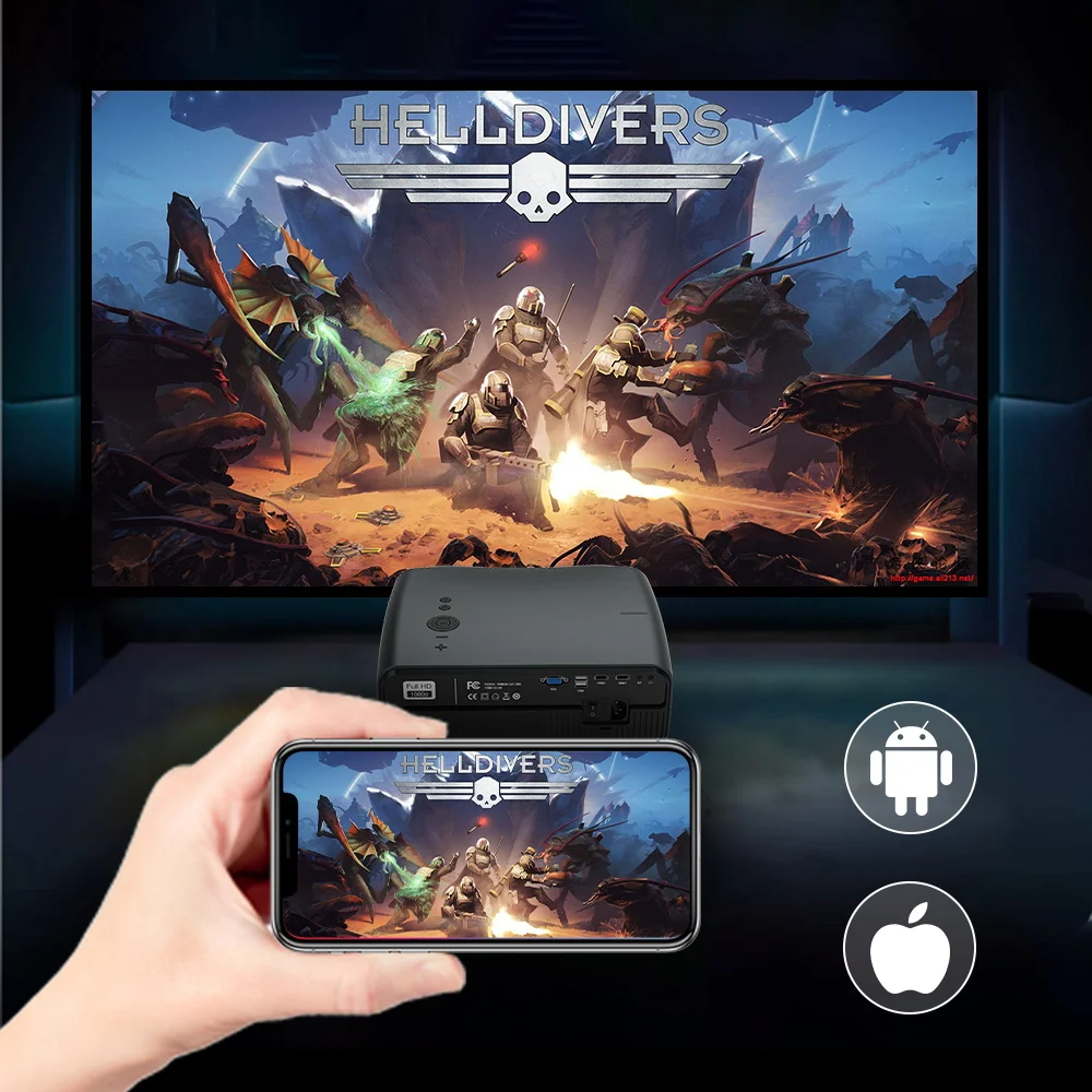 Mini Projector Android 9.0 2.4g 5g Wifi Projector 4k Hd In Beamer Home Cinema Led Video Projector