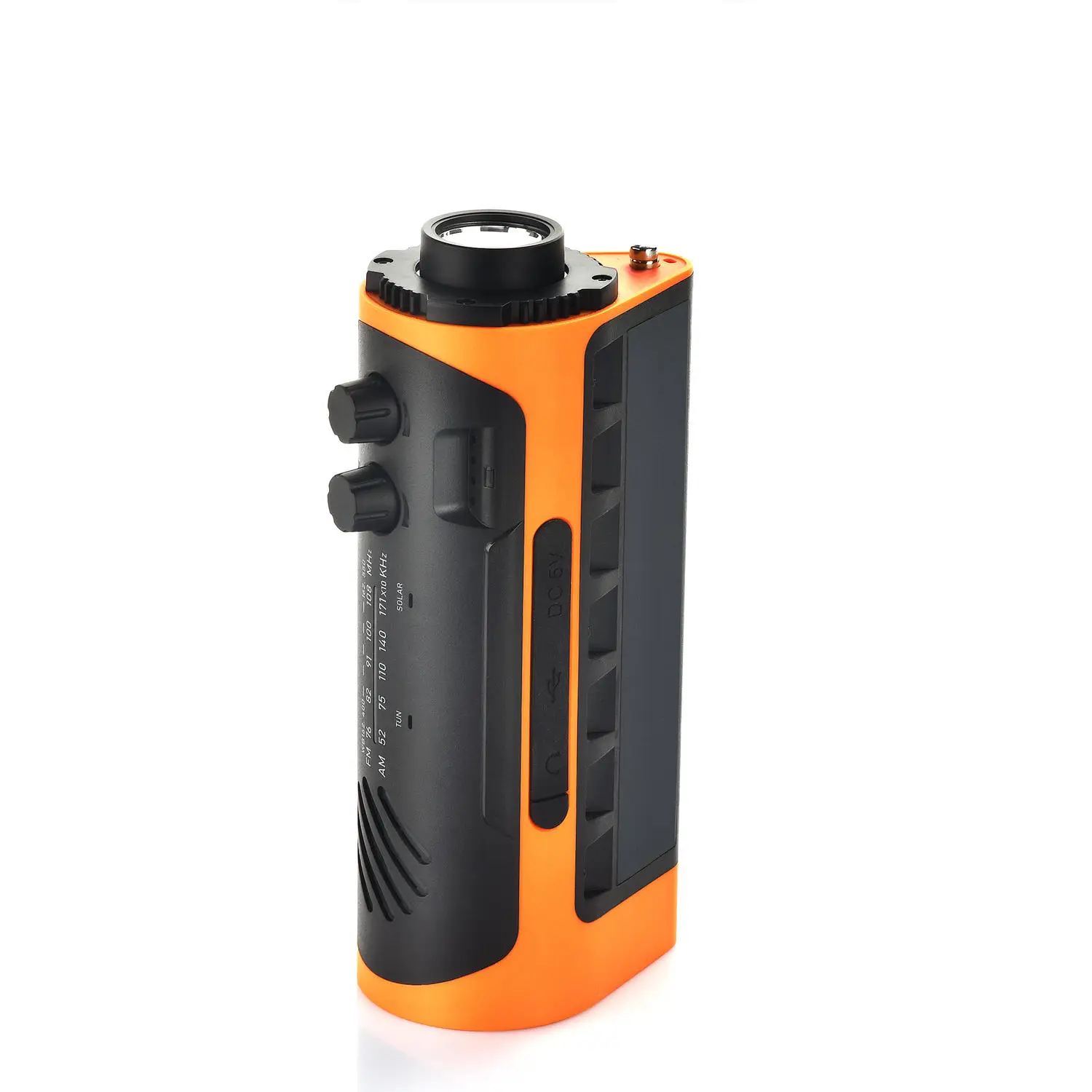 OEM Portable 4400mah Solar LED Torch Hand Crank Phone Charr and Radio with FM Flashlight Function and Speaker