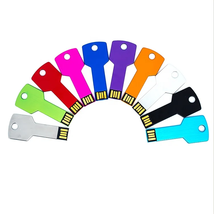 Best advertising business wedding gifts high speed metal casing key shaped chip memory stick 8gb with logo customised pen