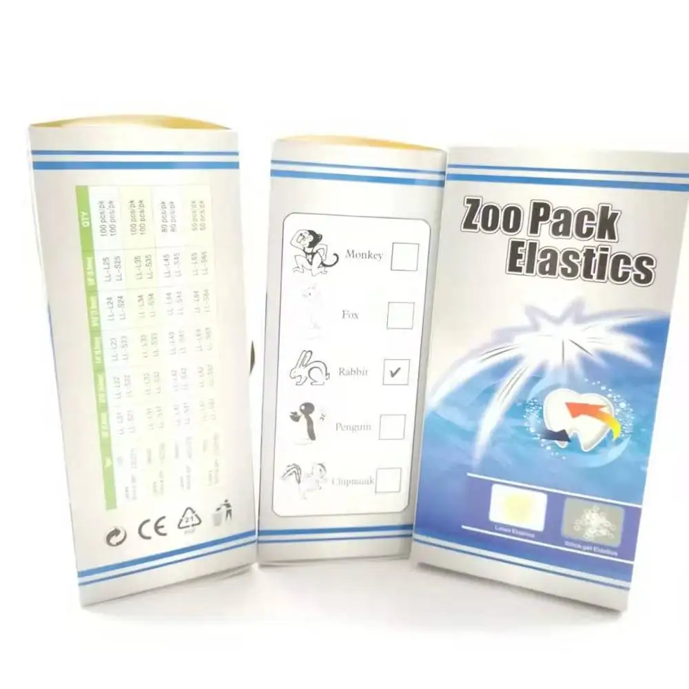 
Factory High Quality CE ISO Customized Elastomerics Ligature Ties Dental Ortho Elastic Rubber Bands 