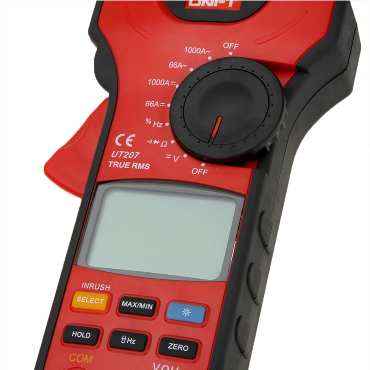 Professional UNI-T UT207 True RMS 1000A AC/DC Digital Clamp Meter